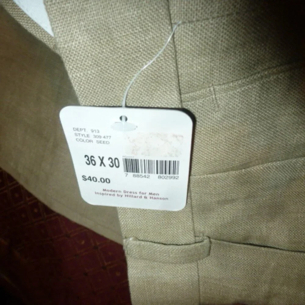 HH Modern Men’s Linen Dress Pants | Size 36x30 | NWT | Pleated | Relaxed Fit
